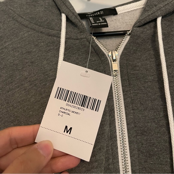 Grey cropped hoodie - Picture 3 of 4